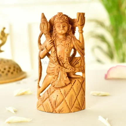 Handcrafted sandalwood hanuman murti - pure chandan hanuman Idol for puja