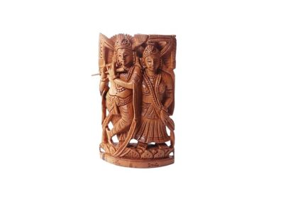 Sandalwood radha krishna idol wooden carving