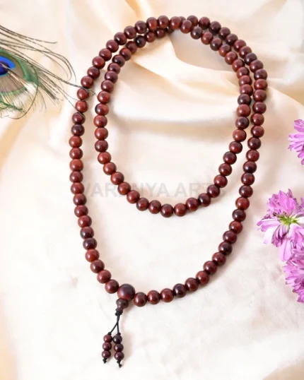 Rakta Chandan Mala with natural red sandalwood beads