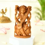 Saraswati statue – white sandalwood mata idol for temple & gifting
